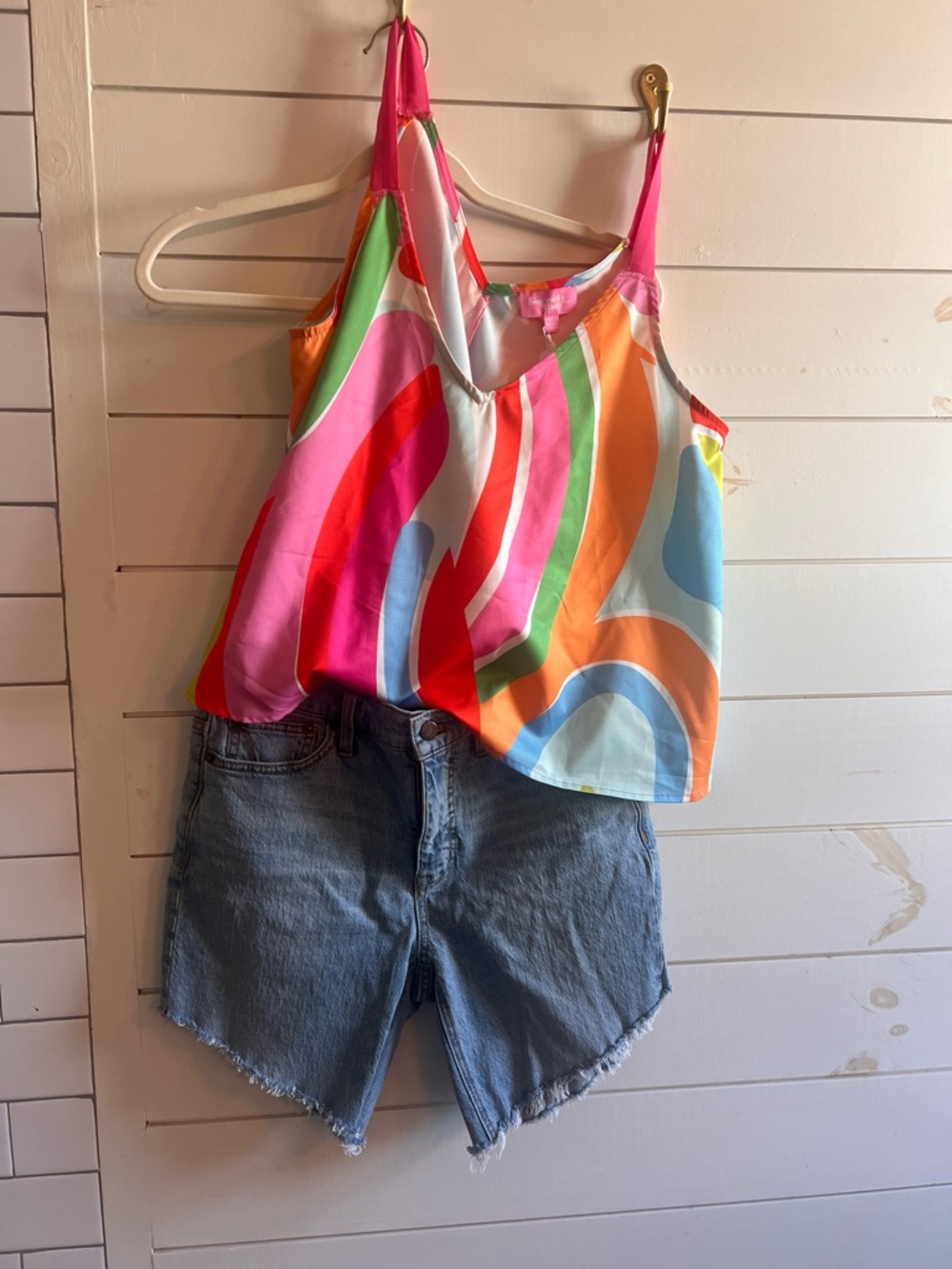 J. Crew Mid Rise Asymmetrical Cutoff Shorts